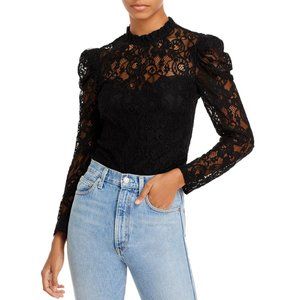 Aqua Black Lace Blouse